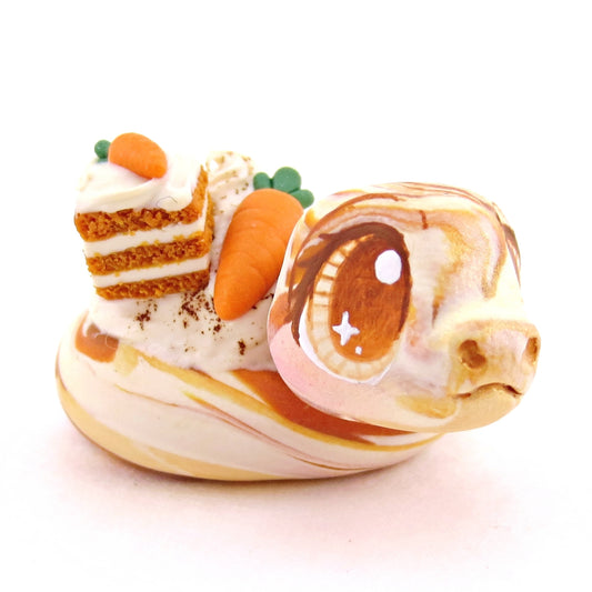 Carrot Cake Snake Figurine - Polymer Clay Spring and Easter Animals