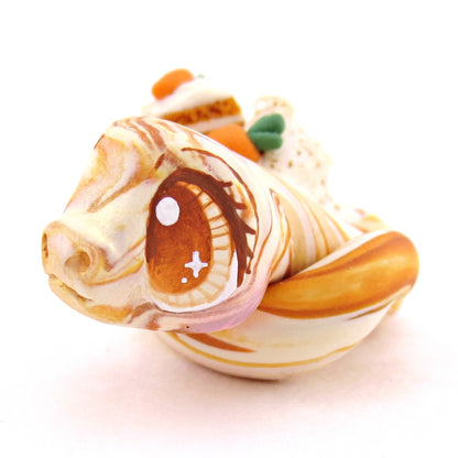 Carrot Cake Snake Figurine - Polymer Clay Spring and Easter Animals