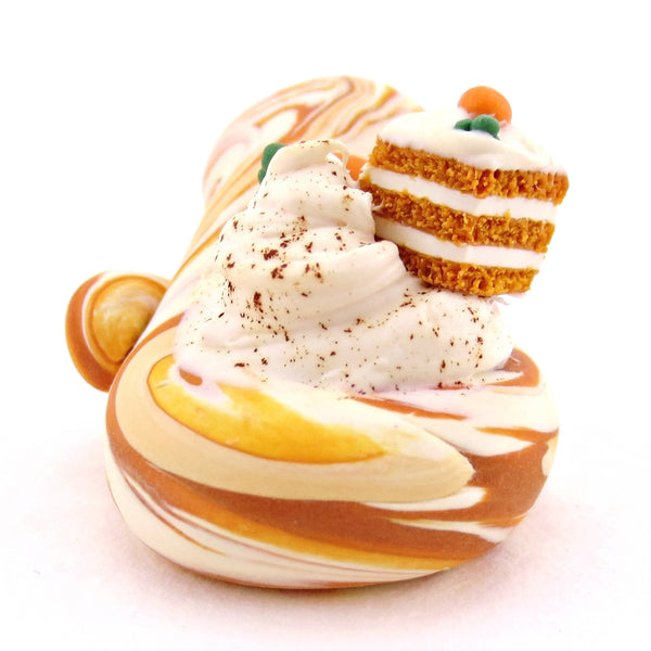 Carrot Cake Snake Figurine - Polymer Clay Spring and Easter Animals