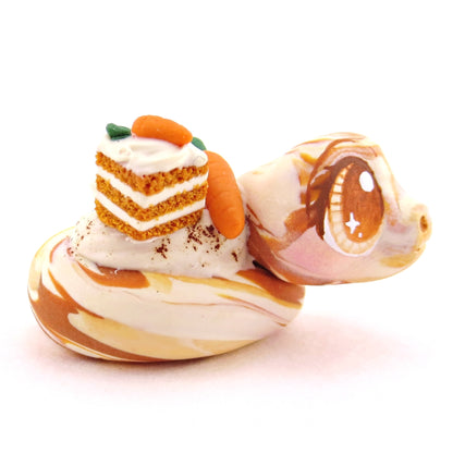 Carrot Cake Snake Figurine - Polymer Clay Spring and Easter Animals