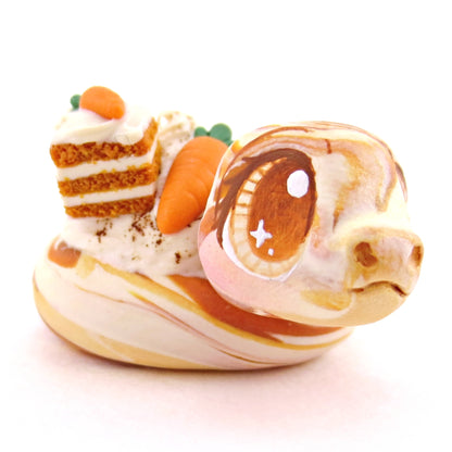 Carrot Cake Snake Figurine - Polymer Clay Spring and Easter Animals