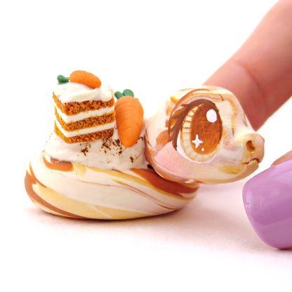 Carrot Cake Snake Figurine - Polymer Clay Spring and Easter Animals