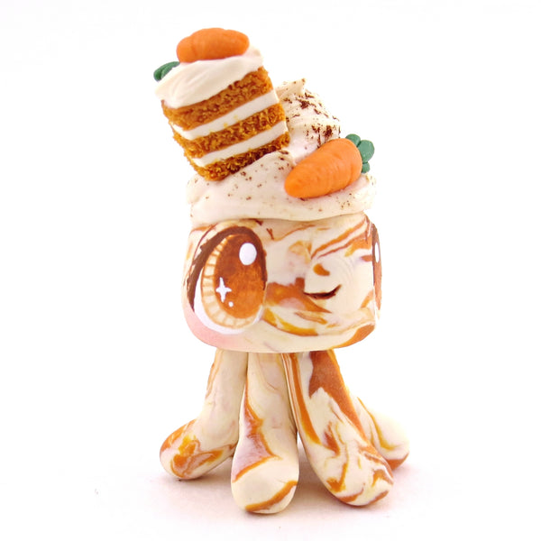 Carrot Cake Jellyfish Figurine - Polymer Clay Spring and Easter Animals