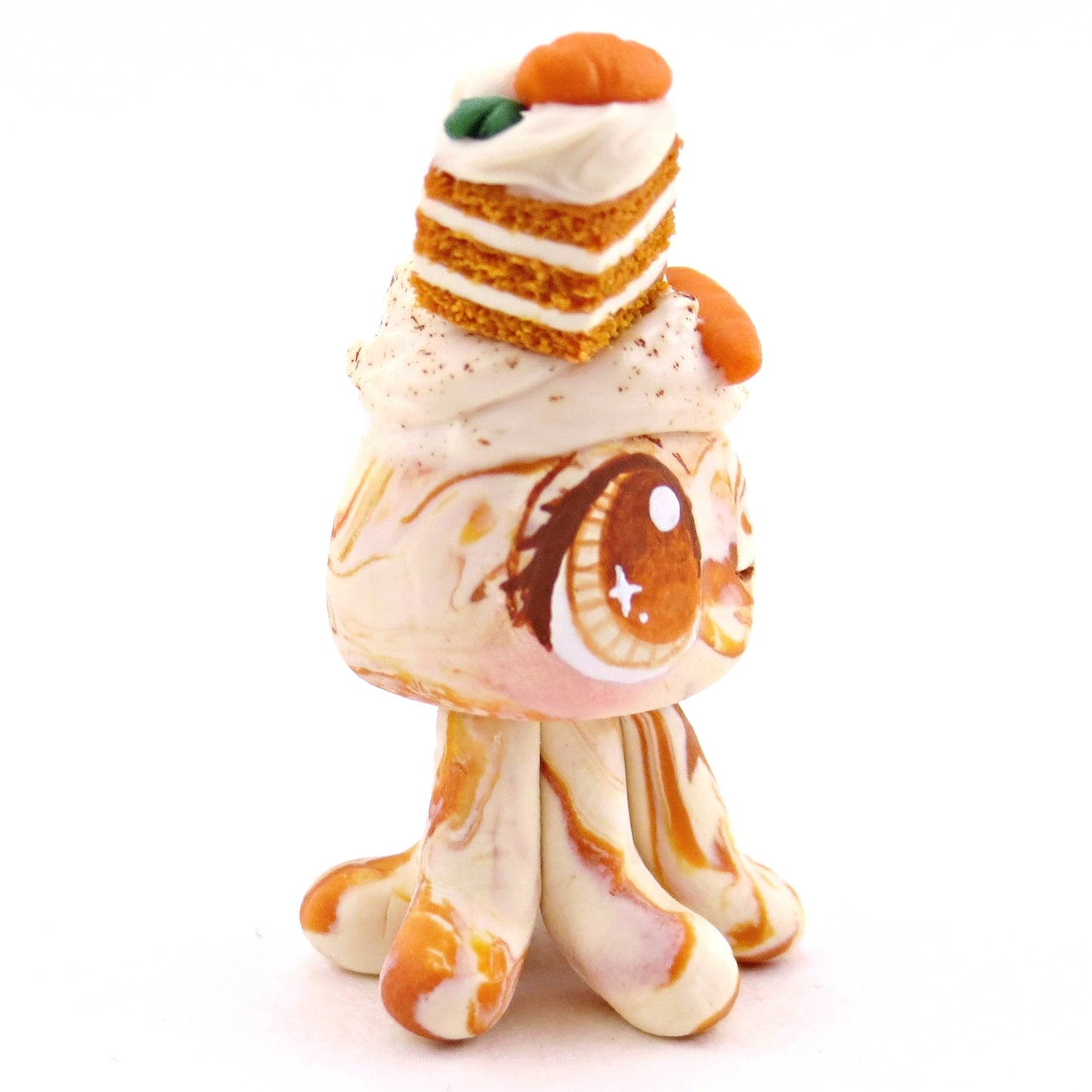 Carrot Cake Jellyfish Figurine - Polymer Clay Spring and Easter Animals