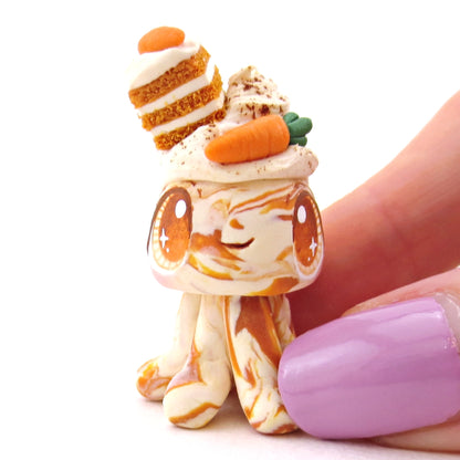 Carrot Cake Jellyfish Figurine - Polymer Clay Spring and Easter Animals