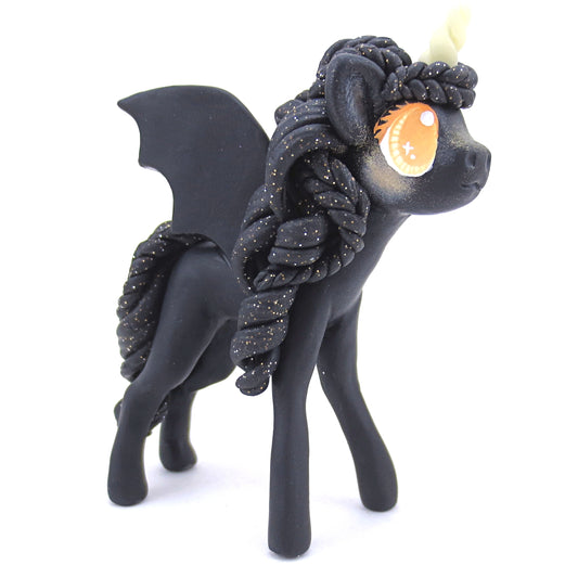 Halloween Baticorn Bat Unicorn Figurine - Polymer Clay Animals
