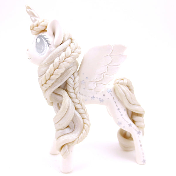Ghost Unicorn Pegasus Figurine - Polymer Clay Animals