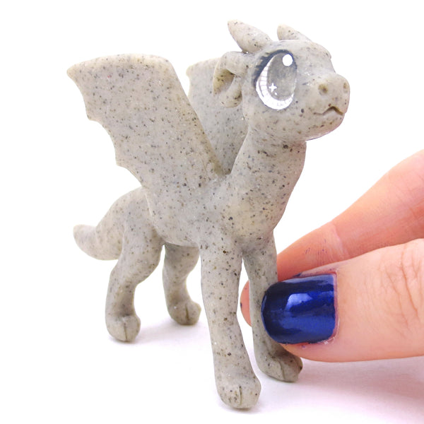 Gargoyle Dragon Faux Stone Figurine - Polymer Clay Animals