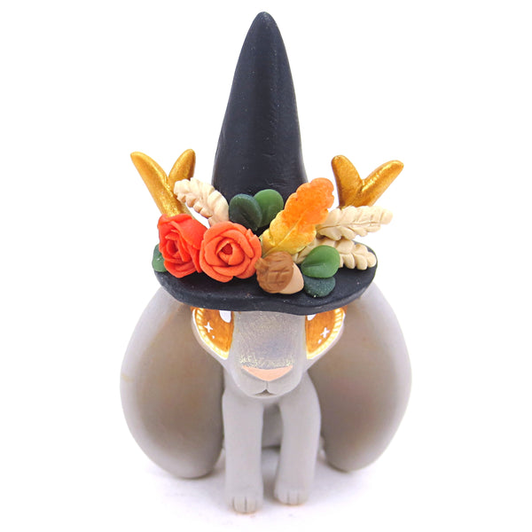 Witch Hat Fall Jackalope Figurine - Polymer Clay Animals