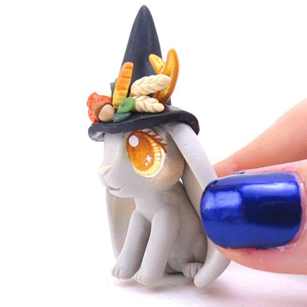 Witch Hat Fall Jackalope Figurine - Polymer Clay Animals