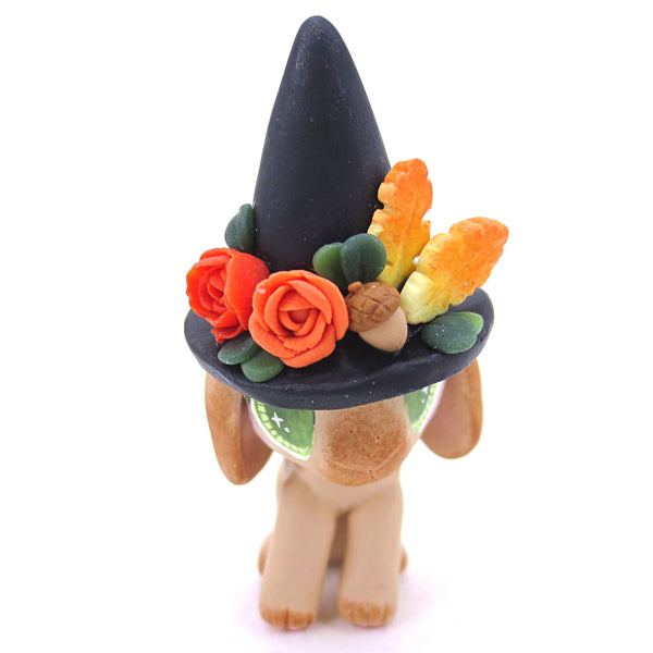 Witch Hat Fall Holland Lop Bunny Figurine - Polymer Clay Animals