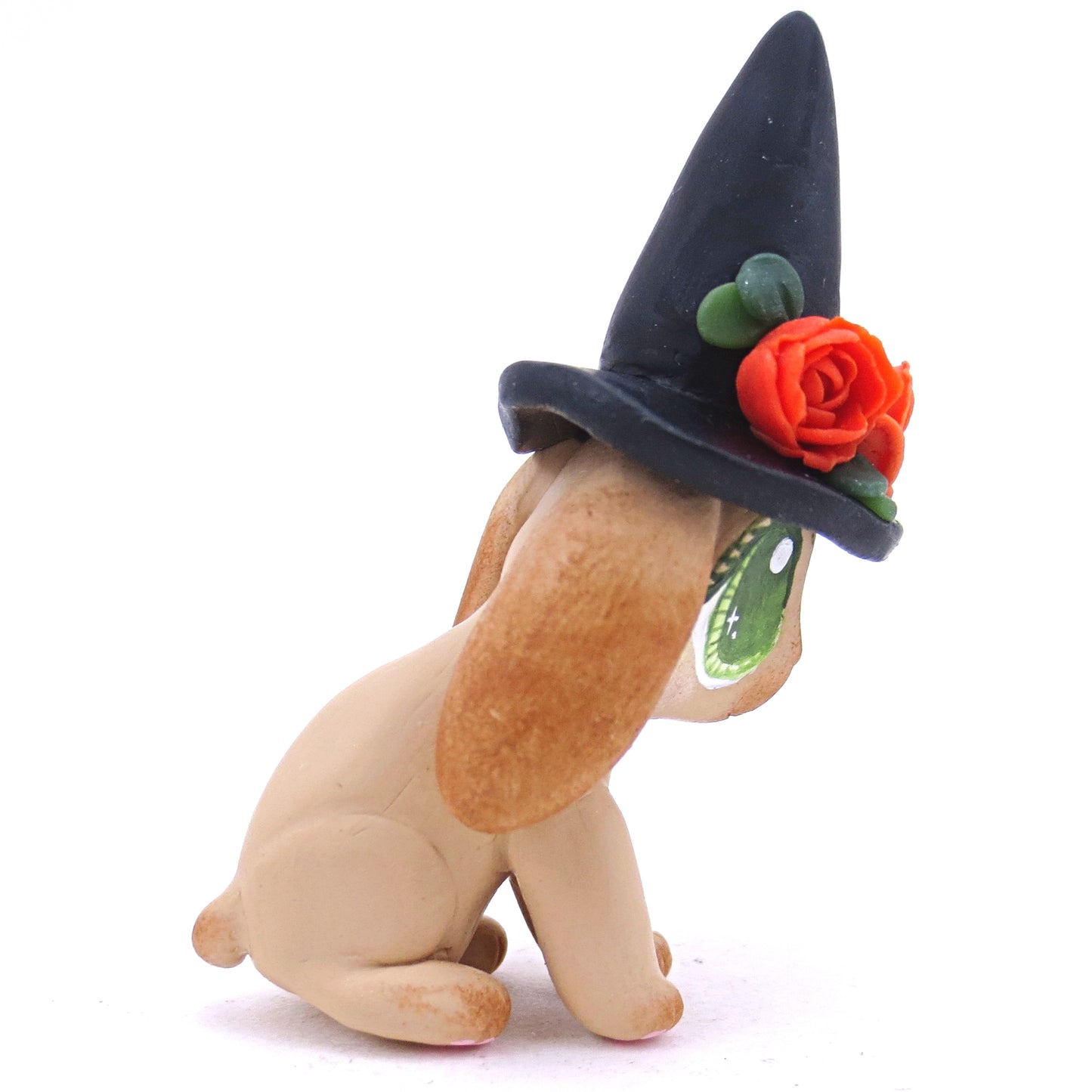 Witch Hat Fall Holland Lop Bunny Figurine - Polymer Clay Animals