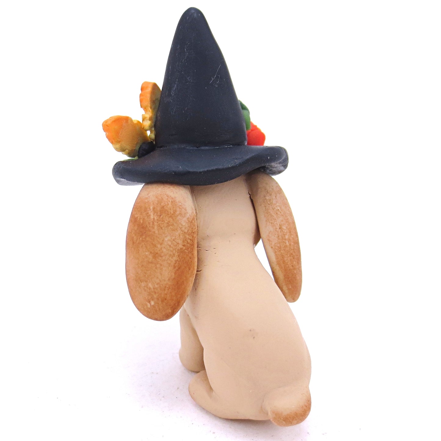 Witch Hat Fall Holland Lop Bunny Figurine - Polymer Clay Animals