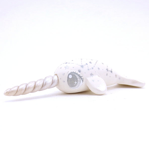 Ghost Narwhal Figurine - Polymer Clay Animals