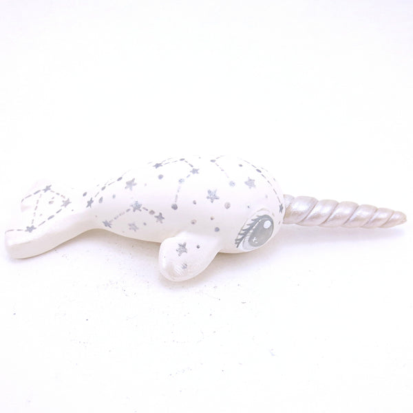 Ghost Narwhal Figurine - Polymer Clay Animals