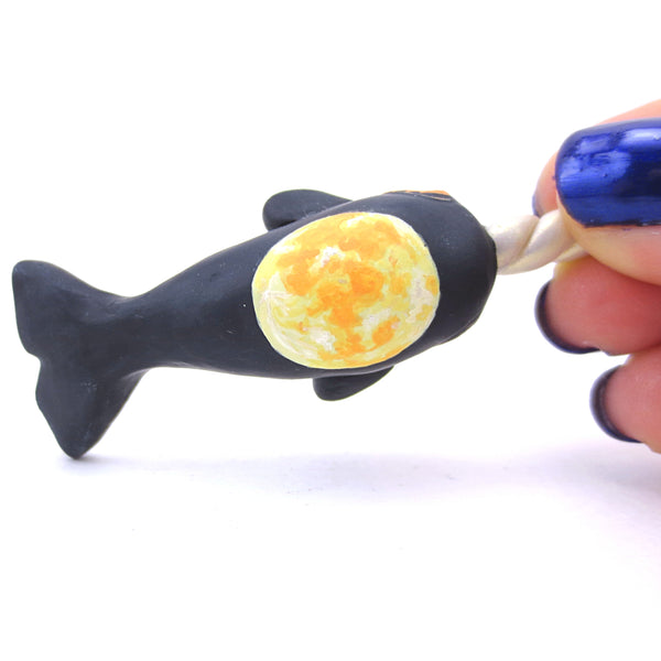 Harvest Moon Narwhal Figurine - Polymer Clay Animals