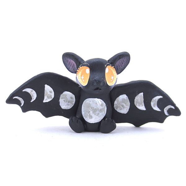 Moon Phase Bat Figurine - Polymer Clay Animals