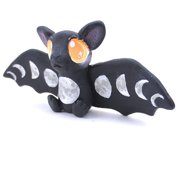 Moon Phase Bat Figurine - Polymer Clay Animals