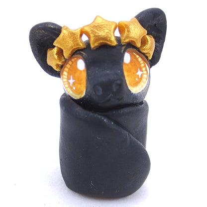 Star Crown Bat Figurine - Polymer Clay Animals