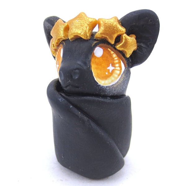 Star Crown Bat Figurine - Polymer Clay Animals
