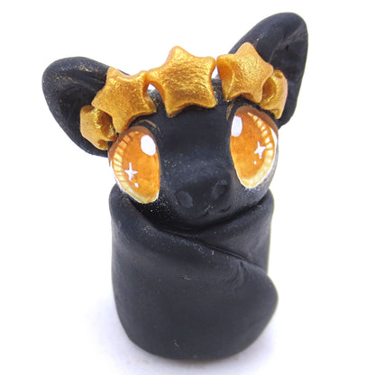 Star Crown Bat Figurine - Polymer Clay Animals