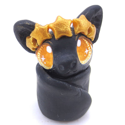 Star Crown Bat Figurine - Polymer Clay Animals