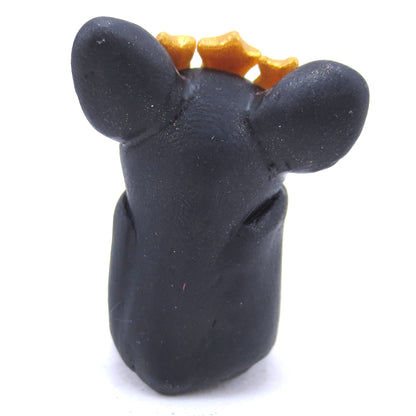 Star Crown Bat Figurine - Polymer Clay Animals