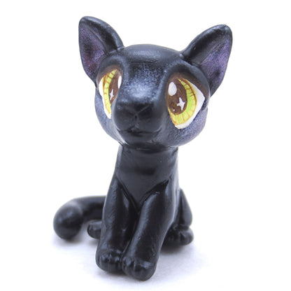 Black Cat Figurine - Polymer Clay Halloween Animals