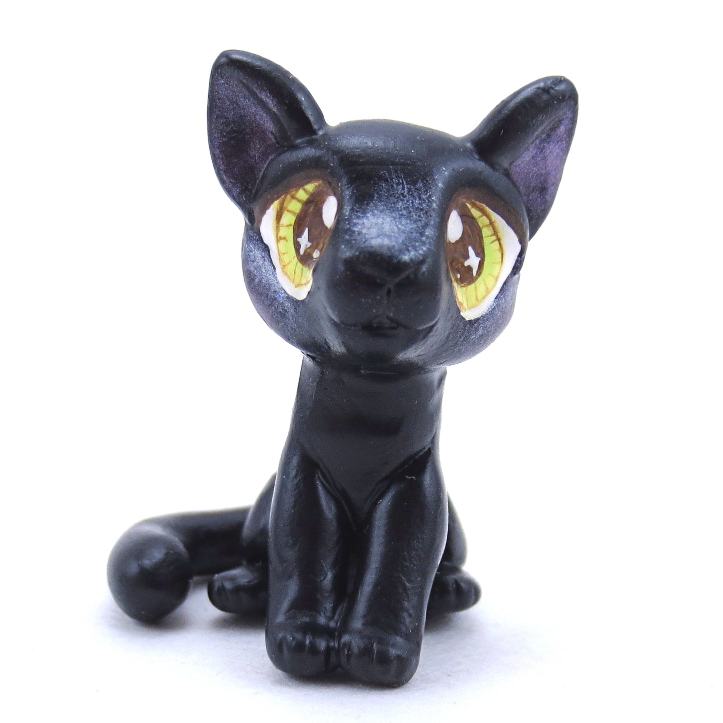 Black Cat Figurine - Polymer Clay Halloween Animals