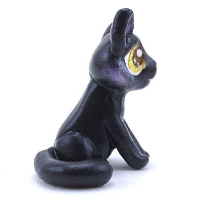 Black Cat Figurine - Polymer Clay Halloween Animals