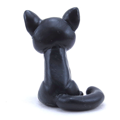 Black Cat Figurine - Polymer Clay Halloween Animals