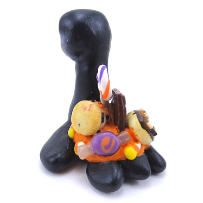 Dark Theme Halloween Dessert Nessie Figurine - Polymer Clay Halloween Animals