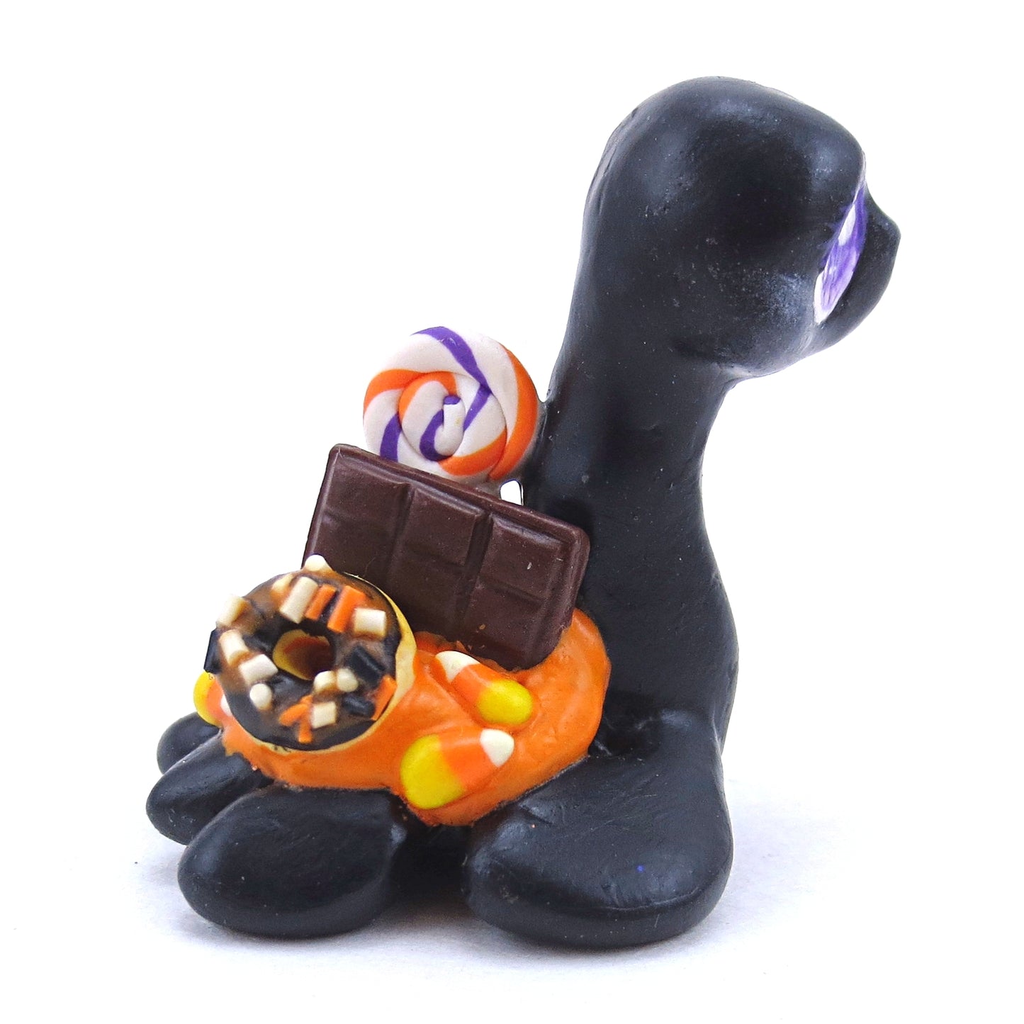 Dark Theme Halloween Dessert Nessie Figurine - Polymer Clay Halloween Animals