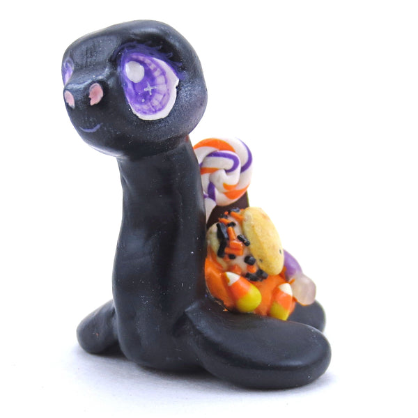 Dark Theme Halloween Dessert Nessie Figurine - Polymer Clay Halloween Animals