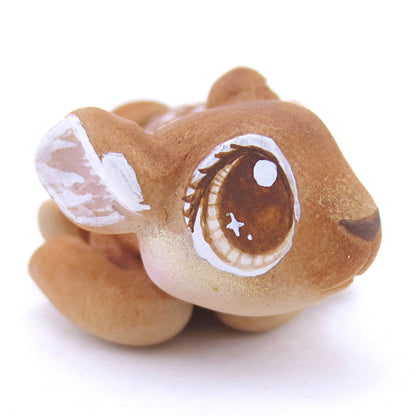 Baby Deer Curled Up Figurine - Polymer Clay Fall Animals