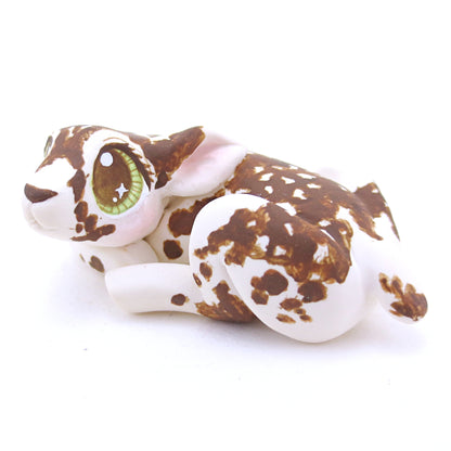 Piebald Baby Deer Fawn Curled Up Figurine - Polymer Clay Fall Animals