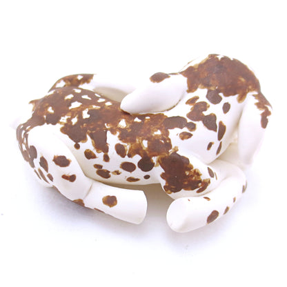 Piebald Baby Deer Fawn Curled Up Figurine - Polymer Clay Fall Animals