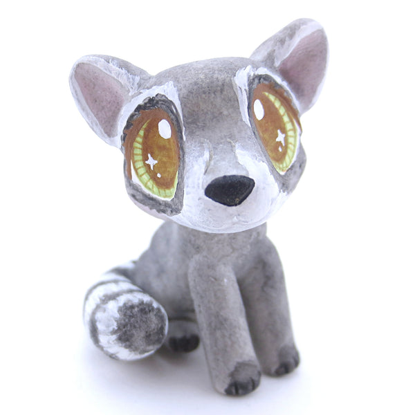 Raccoon with Hazel Eyes Figurine - Polymer Clay Fall Animals