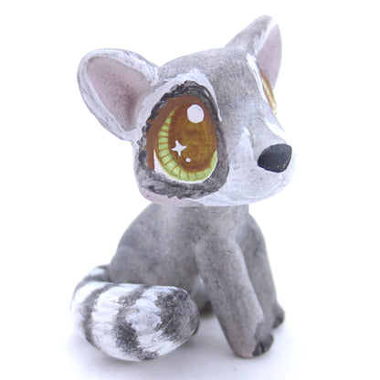 Raccoon with Hazel Eyes Figurine - Polymer Clay Fall Animals