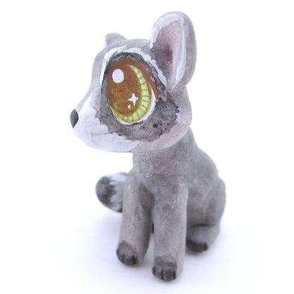 Raccoon with Hazel Eyes Figurine - Polymer Clay Fall Animals