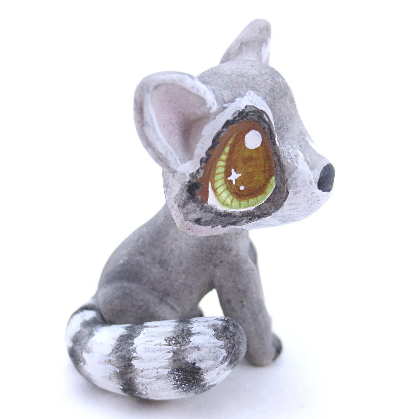 Raccoon with Hazel Eyes Figurine - Polymer Clay Fall Animals