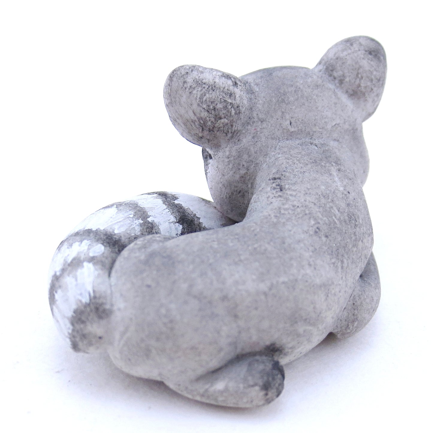 Raccoon Curled Up Figurine - Polymer Clay Fall Animals