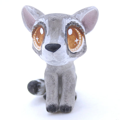 Raccoon with Brown Eyes Figurine - Polymer Clay Fall Animals