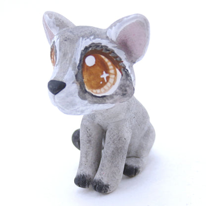 Raccoon with Brown Eyes Figurine - Polymer Clay Fall Animals