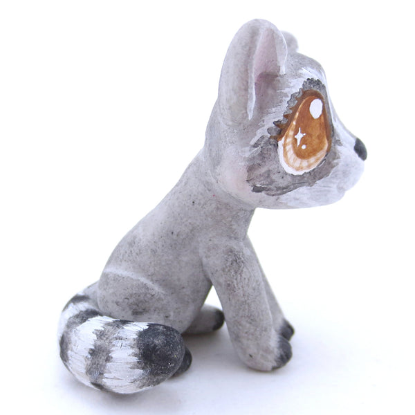 Raccoon with Brown Eyes Figurine - Polymer Clay Fall Animals