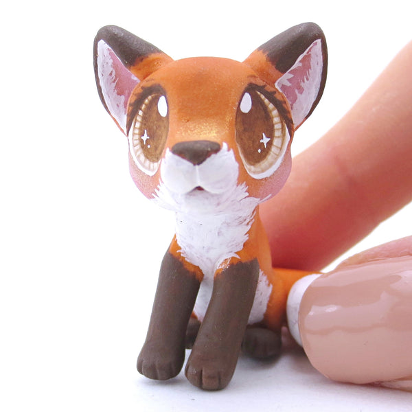 Red Fox Figurine - Polymer Clay Fall Animals