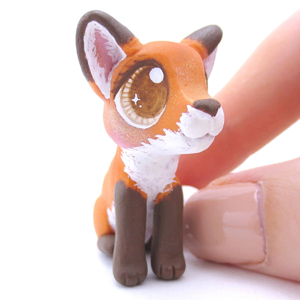Red Fox Figurine - Polymer Clay Fall Animals
