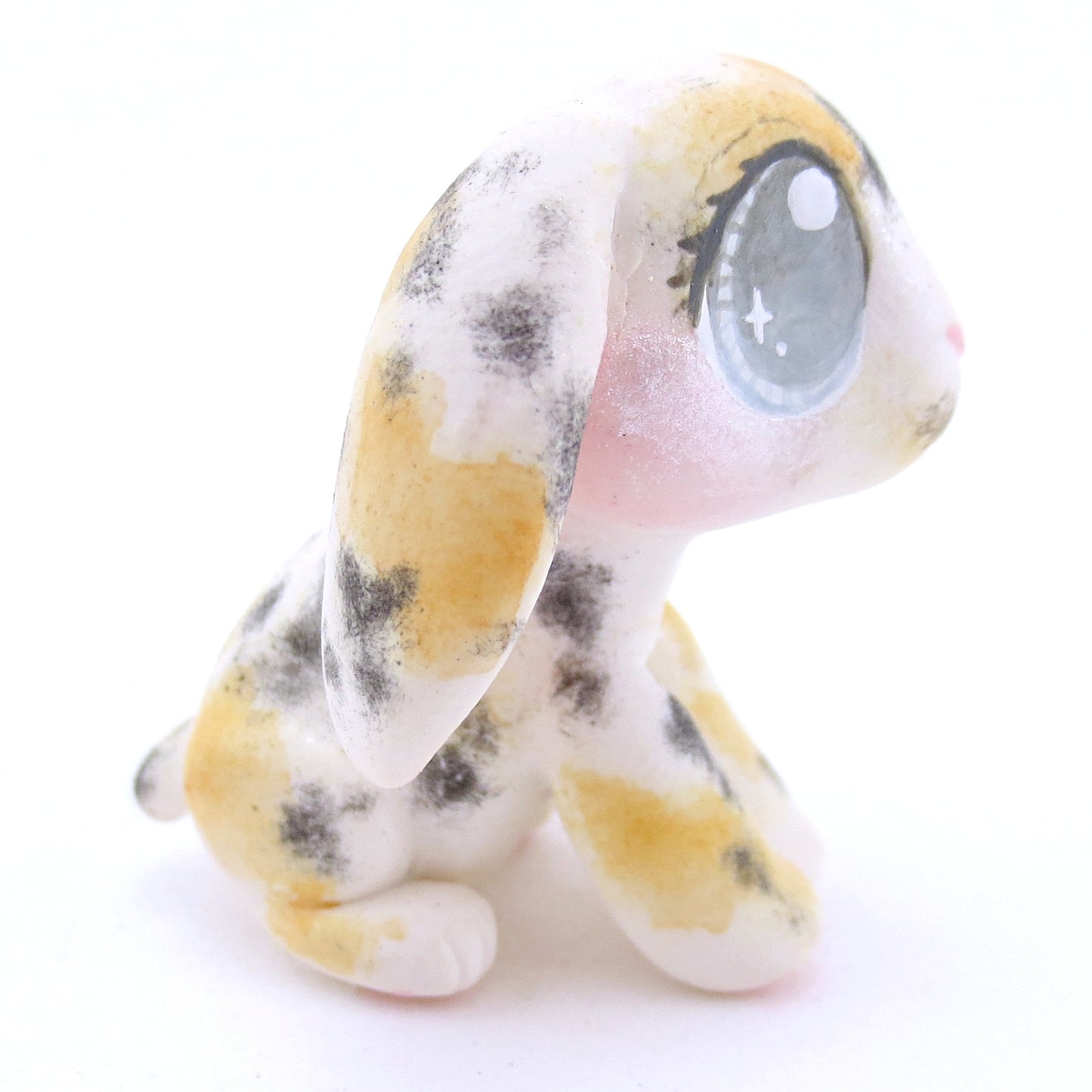 Tricolor Holland Lop Figurine - Polymer Clay Fall Animals