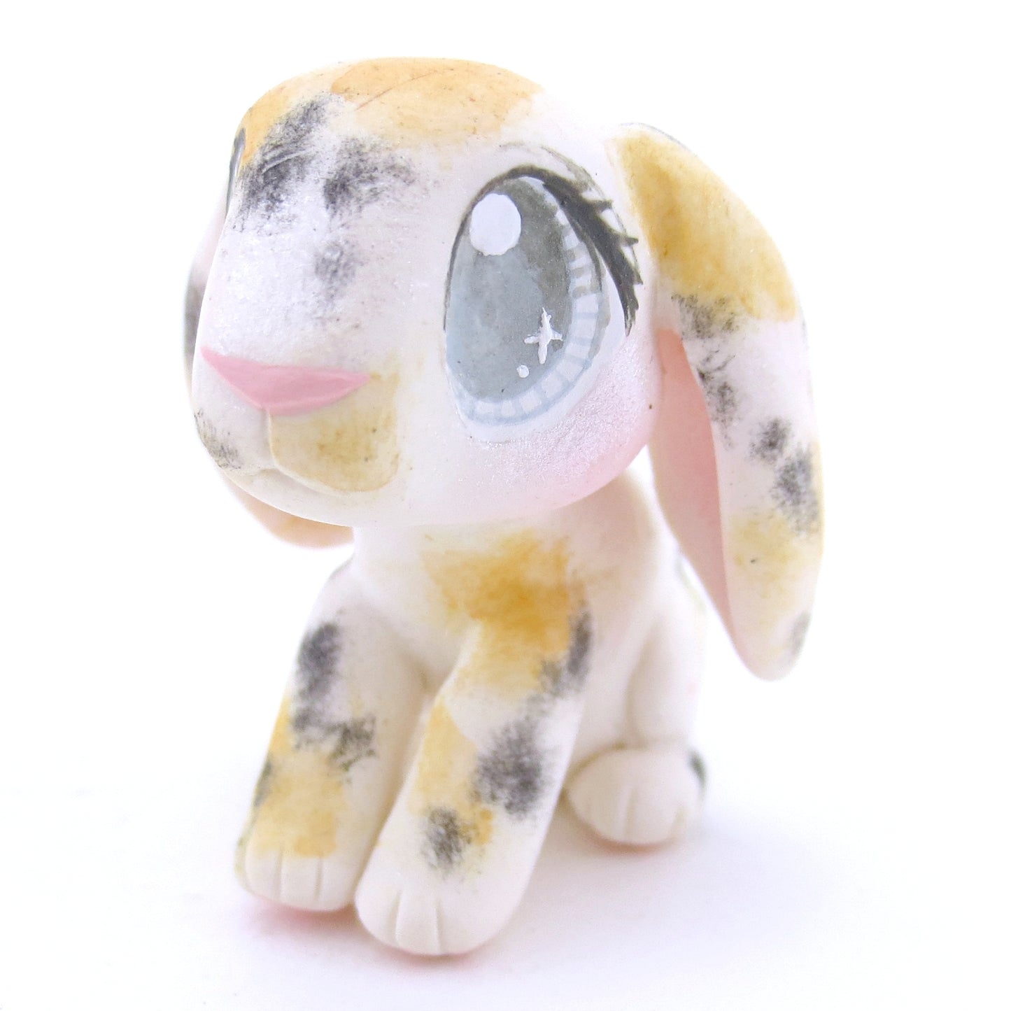 Tricolor Holland Lop Figurine - Polymer Clay Fall Animals