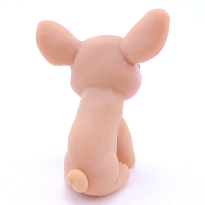 Pink Piglet with Hazel Eyes Figurine - Polymer Clay Fall Animals